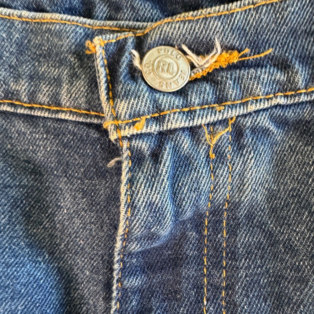 Vtg Polo Jeans Ralph Lauren Mens Relaxed Denim Blue Medium Wash 38x32 90s Y2K - Picture 11 of 12